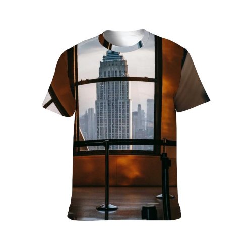 yanfind Adult Full Print T-shirts (men And Women) Admire America Architecture Attract Building City Cityscape Construction Contemporary Corridor District