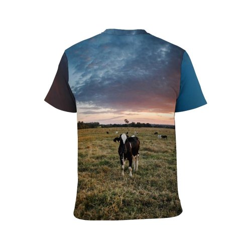 yanfind Adult Full Print T-shirts (men And Women) Atmosphere Beauty Bovidae Bovine Calf Cattle Chordate Cloudy Colorful Space
