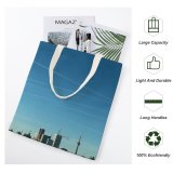 yanfind Great Martin Canvas Tote Bag Double Building City Town Urban High Rise Architecture Spire Steeple Outdoors Cable white-style1 38×41cm