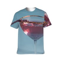 yanfind Adult Full Print T-shirts (men And Women) Alcohol Bar Party Glass Reflection Wine Drop Still Liquid Vodka