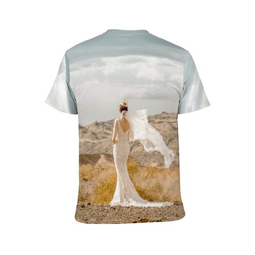yanfind Adult Full Print T-shirts (men And Women) Alone Anonymous Bride Bush Calm Celebrate Cloud Daylight Dress Dry Engagement Event