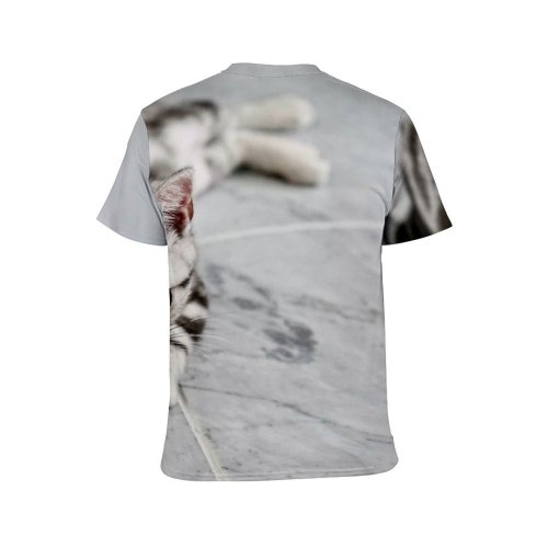 yanfind Adult Full Print T-shirts (men And Women) Adorable Baby Beautiful Calm Cat Face Cat's Eyes Cats Cute Fur