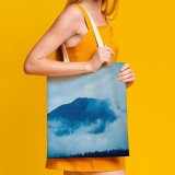 yanfind Great Martin Canvas Tote Bag Double Cloud Outdoors Sky Cumulus Tree Moody Landscape Forest Fog Mist white-style1 38×41cm