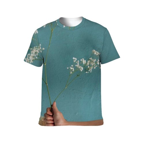 yanfind Adult Full Print T-shirts (men And Women) Aged Damaged Details Faceless Flower Grunge Minimal Shabby Texture Wall