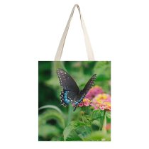 yanfind Great Martin Canvas Tote Bag Double Butterfly Invertebrate Insect Plant Washington D C Usa Birds Flower white-style1 38×41cm