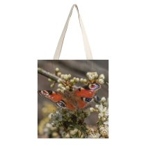 yanfind Great Martin Canvas Tote Bag Double Butterfly Bee Honey Insect Invertebrate Northampton Uk Plant Pollen Flower Hedgerow white-style1 38×41cm
