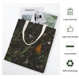 yanfind Great Martin Canvas Tote Bag Double Butterfly Insect Invertebrate Monarch Flower Plant Grey white-style1 38×41cm