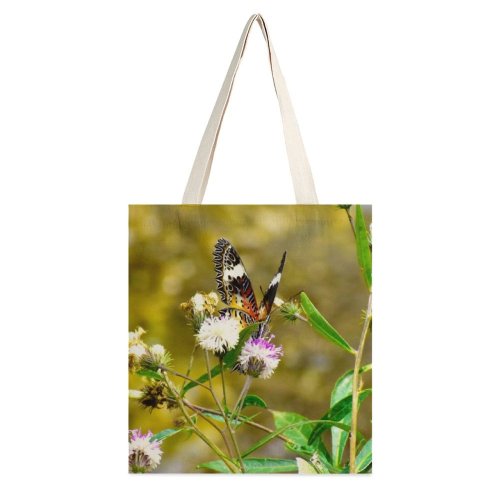 yanfind Great Martin Canvas Tote Bag Double Butterfly Insect Invertebrate Flower Monarch Plant Flowerandbutterfly Tree Beautiful Birds Pollen white-style1 38×41cm
