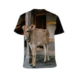 yanfind Adult Full Print T-shirts (men And Women) Adorable Barn Bell Blurred Bovine Calf Calm Cattle Cottage Countryside Courtyard Cow