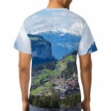 yanfind Adult Full Print T-shirts (men And Women) Alpine Alps Amazing Breathtaking Cloudy Coniferous Countryside Destination Evergreen Explore Fir Forest