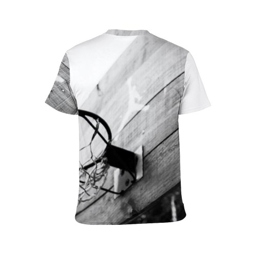yanfind Adult Full Print T-shirts (men And Women) Action Active Amusement Backboard Basket Basketball Bw Challenge City Competitive Court