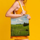 yanfind Great Martin Canvas Tote Bag Double Field Grassland Outdoors Farm Countryside Rural Meadow Pasture Ranch Grazing Farming Sky white-style1 38×41cm