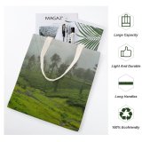 yanfind Great Martin Canvas Tote Bag Double Field Grassland Outdoors Countryside Paddy Kerala India Plant Vegetation Land white-style1 38×41cm