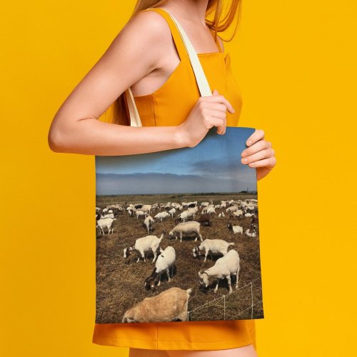 yanfind Great Martin Canvas Tote Bag Double Field Grassland Outdoors Countryside Farm Rural Grazing Meadow Pasture Ranch Cattle Cow white-style1 38×41cm