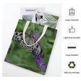 yanfind Great Martin Canvas Tote Bag Double Butterfly Insect Invertebrate Birds Monarch Kite Tree Nymph Idea Leuconoe Nymphalidae Rice white-style1 38×41cm