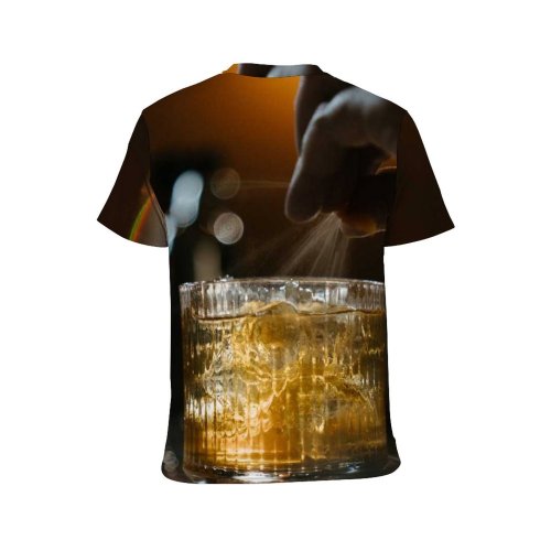 yanfind Adult Full Print T-shirts (men And Women) Alcohol Bar Counter Beverage Blurred Citrus Cocktail Cool Cubes Drinks Garnishing Glows