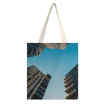 yanfind Great Martin Canvas Tote Bag Double Building Office Urban City High Rise Town Architecture Milano Милан Италия Condo white-style1 38×41cm