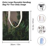 yanfind Great Martin Canvas Tote Bag Double Bush Plant Vegetation Andrena Bee Hornet Insect Invertebrate Tree Conifer Abies white-style1 38×41cm