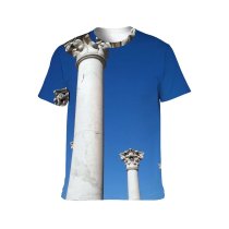 yanfind Adult Full Print T-shirts (men And Women) Aged Ancient Architecture Art Attract Sky Calm Classic Column Construction Cypress