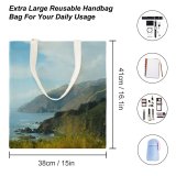 yanfind Great Martin Canvas Tote Bag Double Cliff Promontory United States Coast Ocean Sea Big Sur Landscape Outdoors white-style1 38×41cm