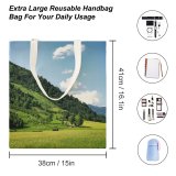 yanfind Great Martin Canvas Tote Bag Double Field Grassland Outdoors Kaprun Countryside Plant Tree Farm Rural Meadow Abies Fir white-style1 38×41cm
