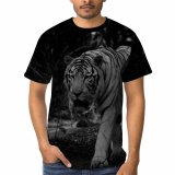 yanfind Adult Full Print T-shirts (men And Women) Adorable Beast Bw Calm Carnivore Cat Creature Cute Danger
