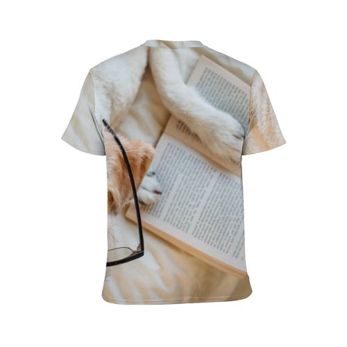yanfind Adult Full Print T-shirts (men And Women) Adorable Home Bed Bedroom Blanket Bookworm Comfort Comfy Cozy Creature Curious
