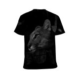 yanfind Adult Full Print T-shirts (men And Women) Adorable Beast Blurred Bw Calm Carnivore Cat Creature Cute Danger