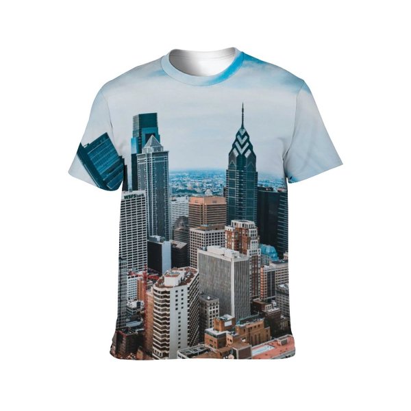 yanfind Adult Full Print T-shirts (men And Women) Accommodation Aerial America Apartment Architecture Avenue Building Center Central City Cityscape Complex
