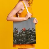 yanfind Great Martin Canvas Tote Bag Double Flower Plant Rose Grey white-style1 38×41cm