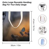yanfind Great Martin Canvas Tote Bag Double Butterfly Plant Weed Insect Flora Invertebrate Sunset Vineland United States HQ Polen white-style1 38×41cm