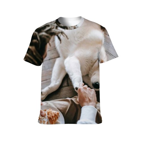 yanfind Adult Full Print T-shirts (men And Women) Akita Anonymous Beard Friend Croissant Cute Daylight Dog Dreadlocks Eat