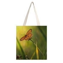 yanfind Great Martin Canvas Tote Bag Double Butterfly Insect Invertebrate Estonia Monarch Wing HQ Leaf Close white-style1 38×41cm