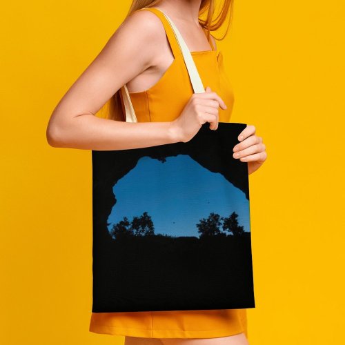 yanfind Great Martin Canvas Tote Bag Double Cave Montségur France Hole Silhouette Birds Sky Outdoors Public Domain white-style1 38×41cm