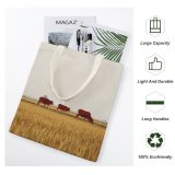 yanfind Great Martin Canvas Tote Bag Double Cattle Cow Field Grassland Outdoors Countryside Farm Rural Meadow Nam Nh Dinh white-style1 38×41cm