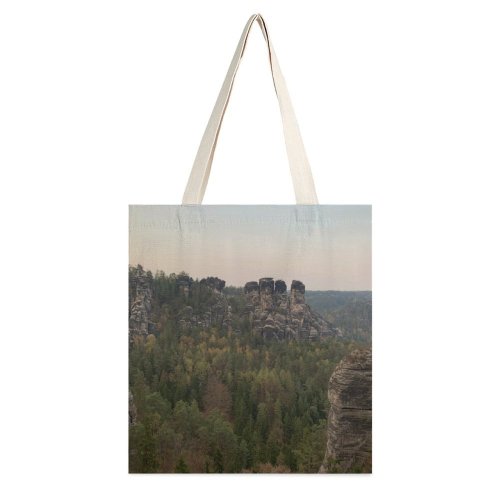 yanfind Great Martin Canvas Tote Bag Double Cliff Outdoors Plant Tree Nationalpark Schsische Schweiz Bad Schandau Deutschland Plateau white-style1 38×41cm