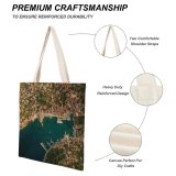 yanfind Great Martin Canvas Tote Bag Double Croatia Aerial Landscape Jelsa Building City Town Urban Drone Outdoors Scenery Cove white-style1 38×41cm