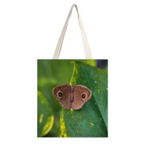 yanfind Great Martin Canvas Tote Bag Double Butterfly Leaf Plant Insect Invertebrate Creative Commons white-style1 38×41cm