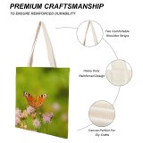 yanfind Great Martin Canvas Tote Bag Double Butterfly Plant Bee Honey Insect Invertebrate Flower Purple Monarch Asteraceae Aster white-style1 38×41cm
