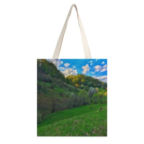 yanfind Great Martin Canvas Tote Bag Double Field Grassland Outdoors Countryside Farm Rural Meadow Pasture Grass Plant Ranch Public white-style1 38×41cm
