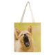yanfind Great Martin Canvas Tote Bag Double Dog Pet Kainulasjrvi Sweden Yawning Barking Golden Fur Mouth Chow Stock white-style1 38×41cm