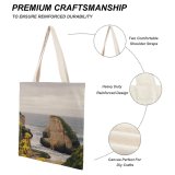 yanfind Great Martin Canvas Tote Bag Double Cliff Outdoors Shark Fin Cove Ocean Davenport United States Promontory Beach Coast white-style1 38×41cm