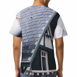 yanfind Adult Full Print T-shirts (men And Women) Aged Architecture Balcony Building Chimney City Construction Space Daytime Decorative District Dwell