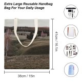 yanfind Great Martin Canvas Tote Bag Double Field Grassland Outdoors Mound Ground Countryside Plant Tree Slope Abies Fir Plateau white-style1 38×41cm