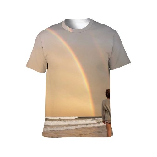 yanfind Adult Full Print T-shirts (men And Women) Admire Anonymous Barefoot Beach Coast Coastline Colorful Embankment Faceless Female Flying Freedom