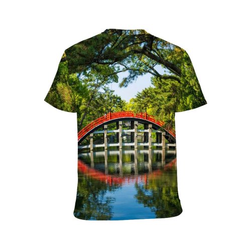 yanfind Adult Full Print T-shirts (men And Women) Aged Architecture Botany Canal Channel City Colorful Daytime Greenery Grow