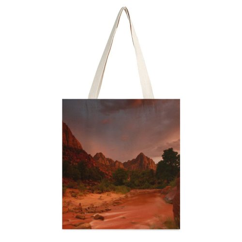 yanfind Great Martin Canvas Tote Bag Double Desert Outdoors Soil Zion National Park Landscape United States Canyon Valley white-style1 38×41cm