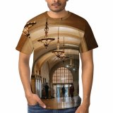 yanfind Adult Full Print T-shirts (men And Women) Aged Anonymous Arch Architecture Building Chandelier Classic Column Corridor Creative Decor Decoration