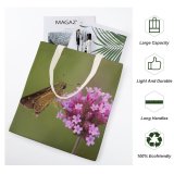 yanfind Great Martin Canvas Tote Bag Double Butterfly Insect Invertebrate Bee Honey Plant Moth Flower Pollen Public Domain white-style1 38×41cm