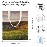 yanfind Great Martin Canvas Tote Bag Double Field Grassland Outdoors Countryside Farm Rural Meadow Pasture Scenery Ranch Grass Plant white-style1 38×41cm